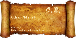 Odry Márk névjegykártya